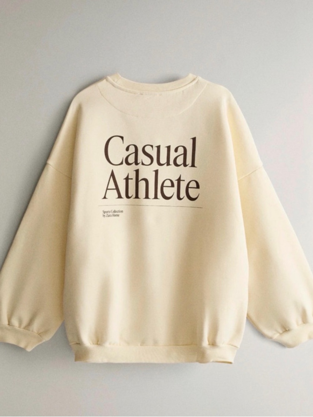 Zara Home Casual Athlete Sweatshirt Ecru / Oversized Fit (New)